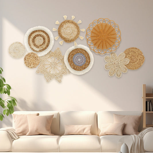 9Pcs Bohemia Wall Hanging Decor  Home Decoration Handmade Natural Wall Art for Bedroom