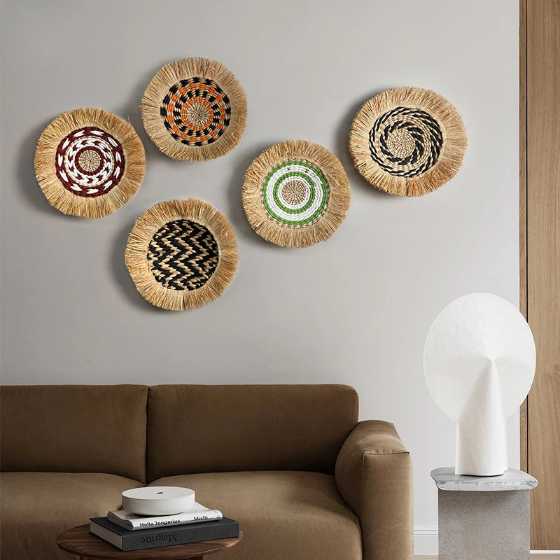 Lafite Grass Whisker Edge Wall Decoration Creative Straw Woven Wall Hang