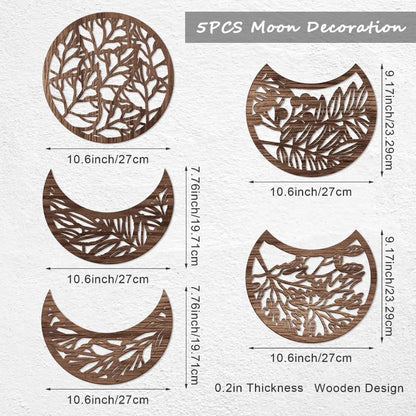 Wooden Moon Phase Wall ArtDecor for Home Living Room Bedroom