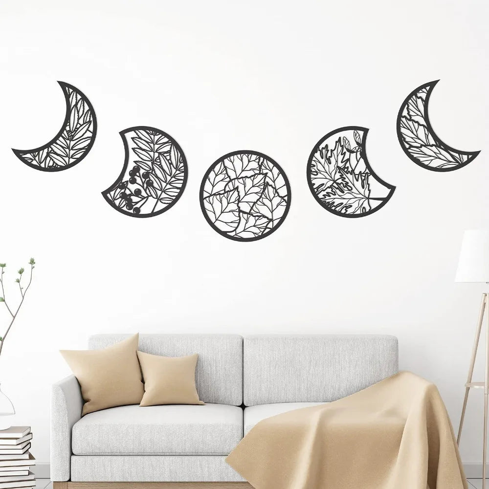 Wooden Moon Phase Wall ArtDecor for Home Living Room Bedroom