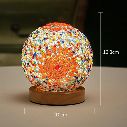 Bohemian LED Desk Lamp USB Button Warm Dimming  Glass National Style For Home Bar Decor Creative LED Table Lamp