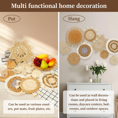 9Pcs Bohemia Wall Hanging Decor  Home Decoration Handmade Natural Wall Art for Bedroom