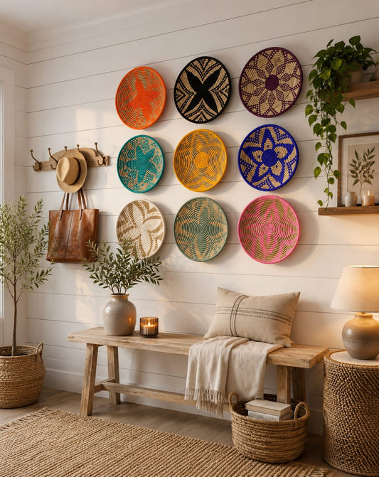 Décoration Murale Marocaine Artisanale – Cercle Brodé à la Main | Plusieurs Couleurs