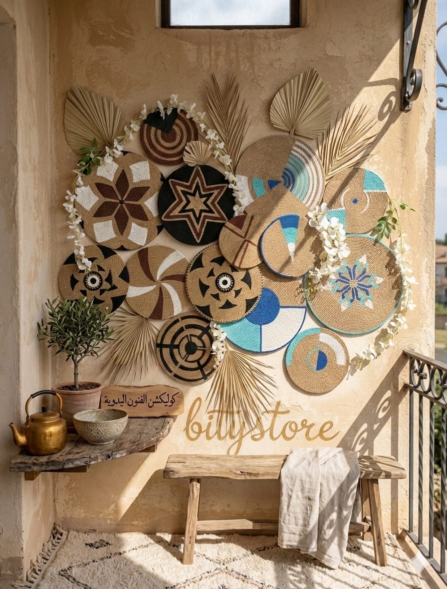 Décoration Murale Marocaine Artisanale – Cercle Brodé à la Main | Plusieurs Couleurs